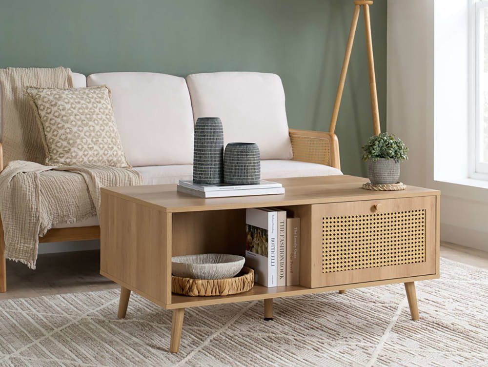 Birlea Croxley Rattan and Oak Coffee table