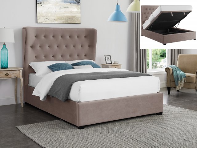 Archers Sleepcentre Upholstered Bed, Gfw Pettine 4ft6 Double Grey Upholstered Fabric Ottoman Bed Frame