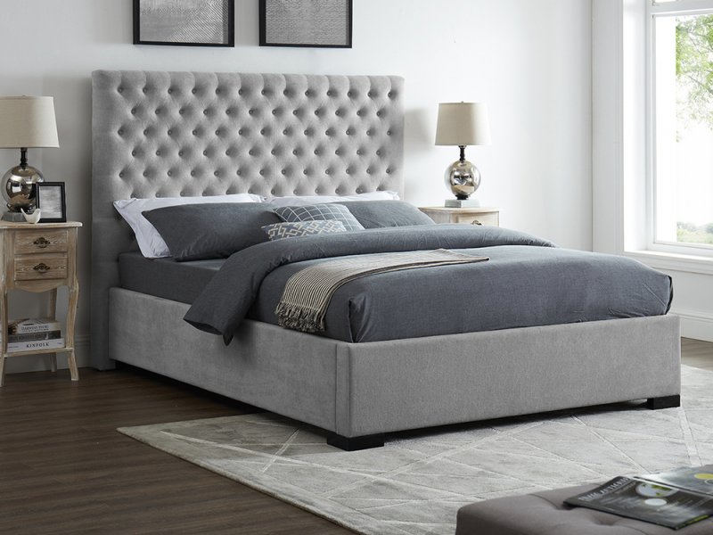 LPD Cavendish 4ft6 Double Grey Upholstered Fabric Bed Frame