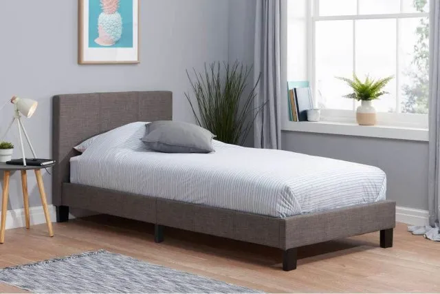 Photos - Bed Birlea Berlin 3ft Single Grey Fabric  Frame 3ftsinglebedframes 