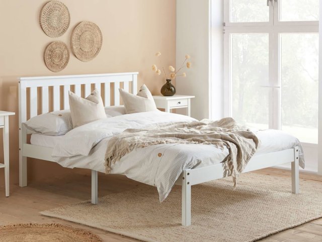 Birlea Denver White Wooden Bed Frame - 4ft Small Double