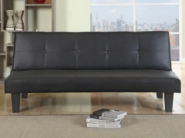 Birlea Furniture & Beds - Birlea Franklin Black Faux Leather Sofa Bed thumbnail
