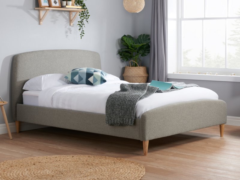 Birlea Quebec 4ft Small Double Grey Upholstered Fabric Bed Frame