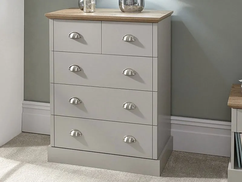 Photos - Other Furniture GFW Kendal Light Grey and Oak 23 Drawer Chest of Drawers chestofdrawers