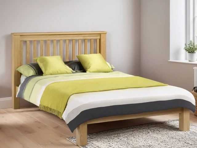 Julian Bowen Amsterdam 5ft King Size Oak Wooden Bed Frame Low Footend