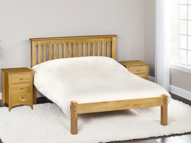 Julian Bowen Barcelona 4ft6 Double Pine Wooden Bed Frame Low Footend