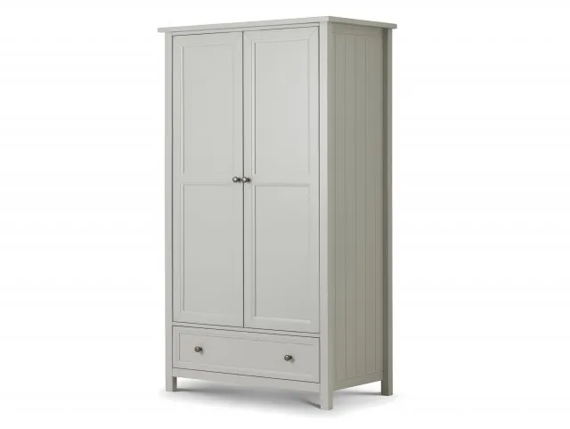 Julian Bowen Maine Dove Grey 2 Door 1 Drawer Double Wardrobe