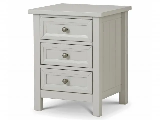 Julian Bowen Maine Dove Grey 3 Drawer Bedside Table