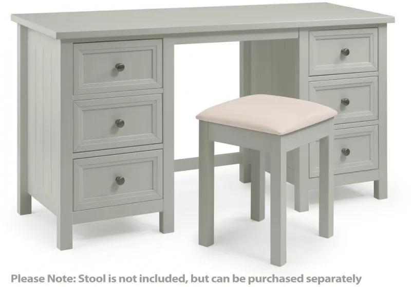 Julian Bowen Maine Dove Grey Double Pedestal Wooden Dressing Table