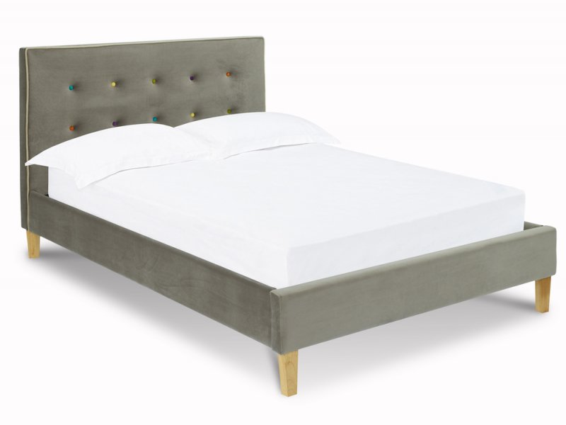 LPD Camden 4ft6 Double Grey Upholstered Fabric Bed Frame