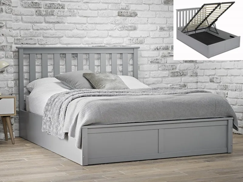 Grey wooden ottoman bed discount