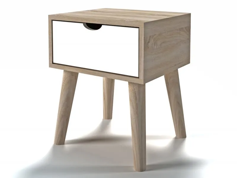 LPD Scandi Oak and White Lamp Table thumbnail