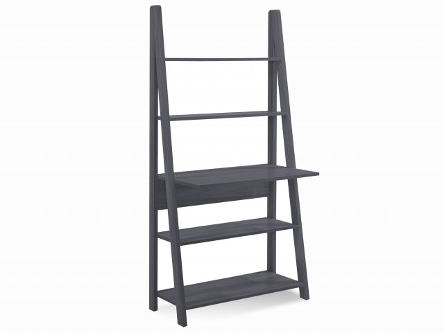 LPD Tiva Charcoal Ladder Shelving Unit with Desk Flat Packed