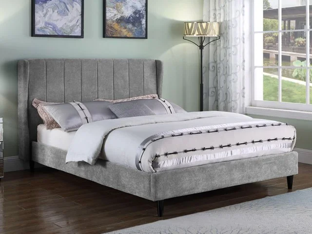 Seconique Amelia Grey Fabric Bed Frame - 5ft King Size thumbnail