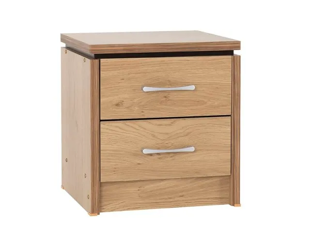 Seconique Charles Oak 2 Drawer Small Bedside Table thumbnail