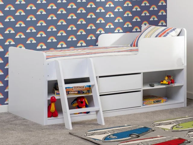 Photos - Bed Seconique Felix 3ft Single White Cabin  Frame cabinbeds