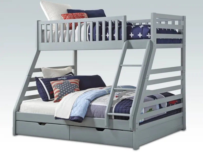 Sweet Dreams Space Grey Wooden Triple Bunk Bed Frame - 3ft Single and 4ft6 Double thumbnail