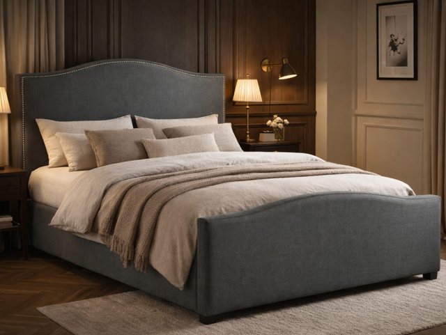 Time Living Brunswick Grey Fabric Ottoman Bed Frame - 5ft King Size