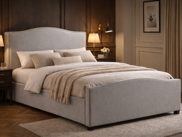 Time Living Brunswick Sand Fabric Ottoman Bed Frame - 5ft King Size