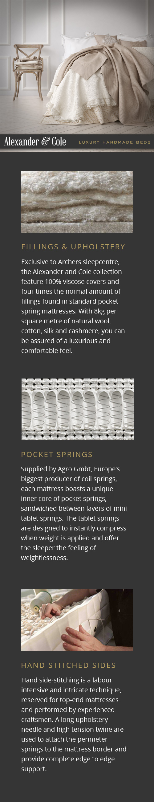 Alexander and Cole Mattresses and Divan Beds